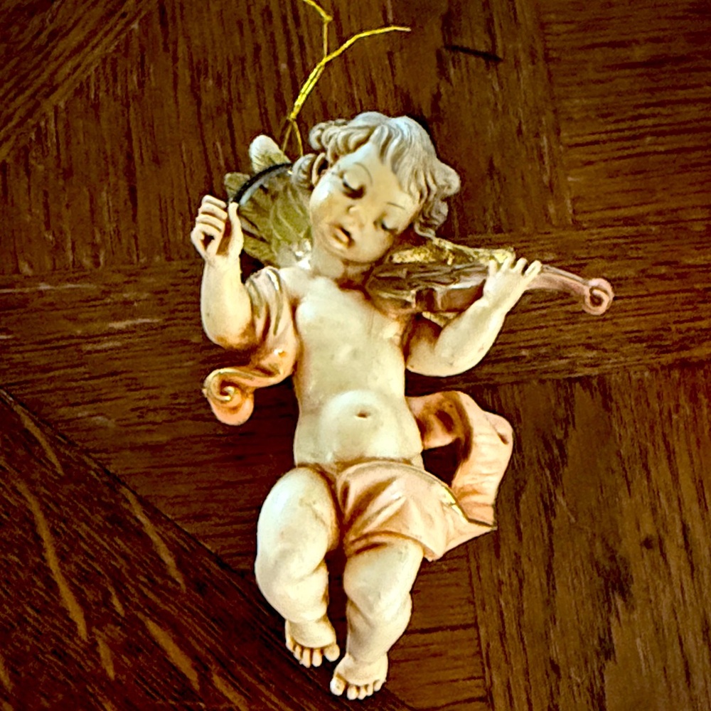 Vintage Fontanini Depose Italy Cherub Angel Ornament #66 Spider Mark